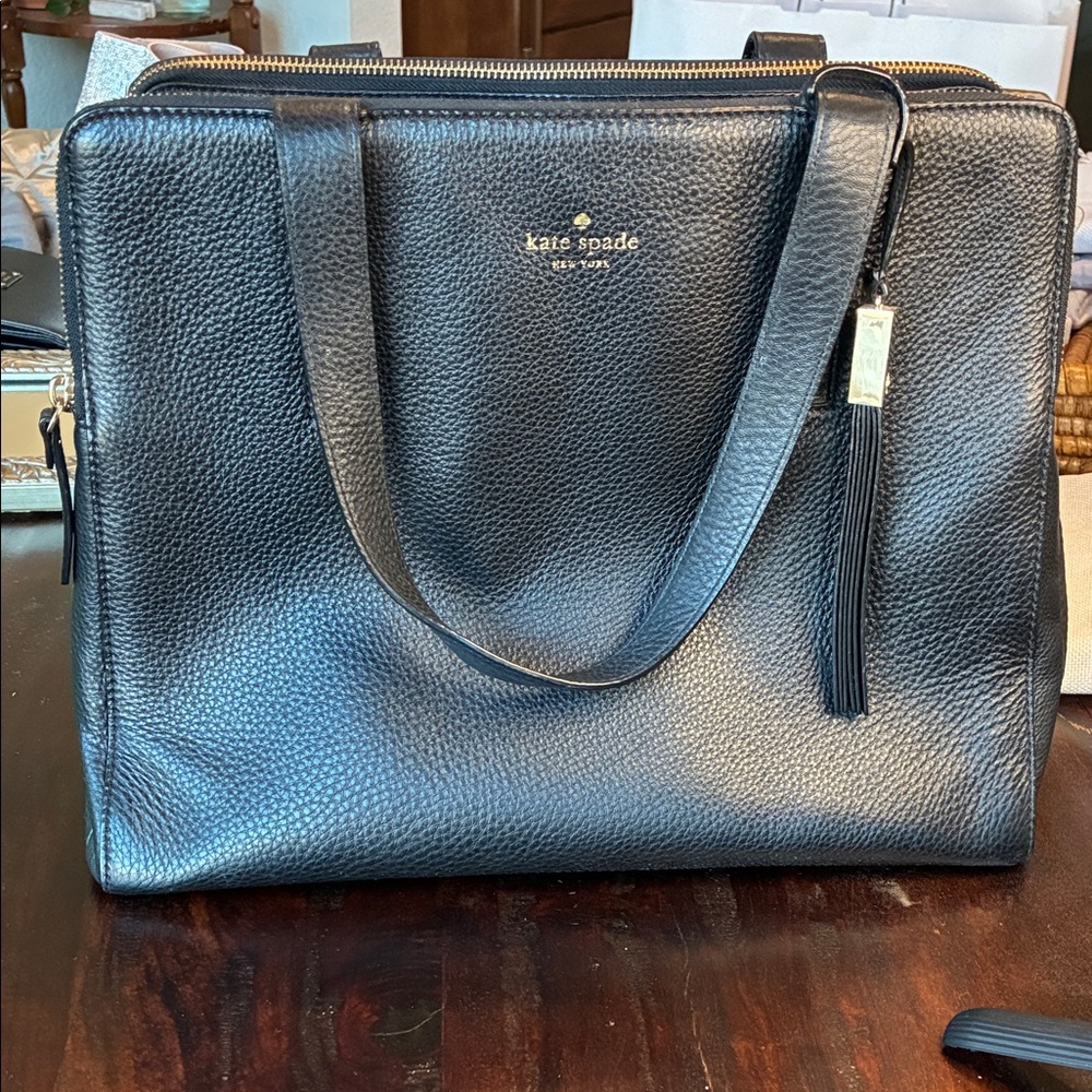 Kate Spade Midnight Black Pebbled Leather Handbag